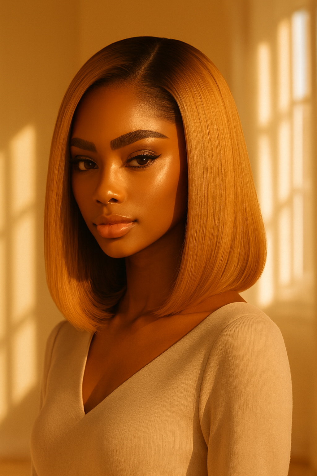Honey Blonde Bob Wig, Glueless Human Hair HD Lace Front