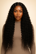 Deep Wave Human Hair Wig, Long Glueless HD Lace Front