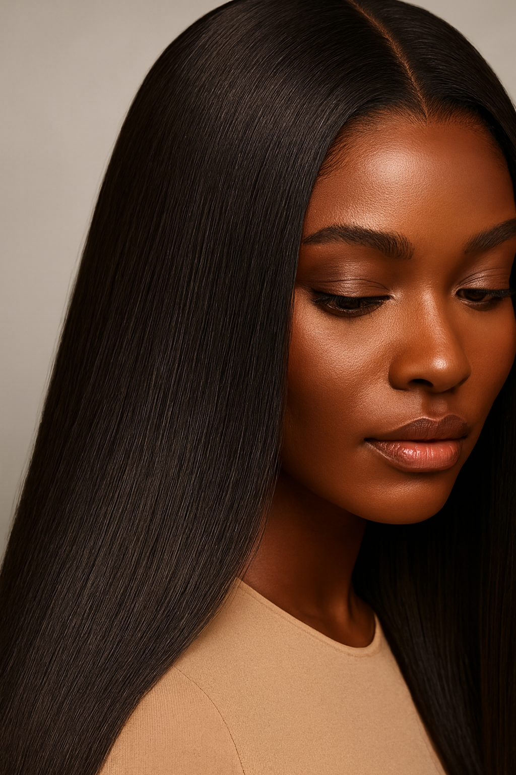 Bone Straight Human Hair Wig, Long Glueless Wear-and-Go