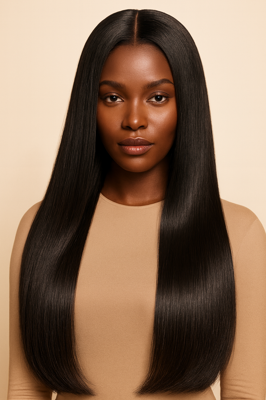 Bone Straight Human Hair Wig, Long Glueless Wear-and-Go