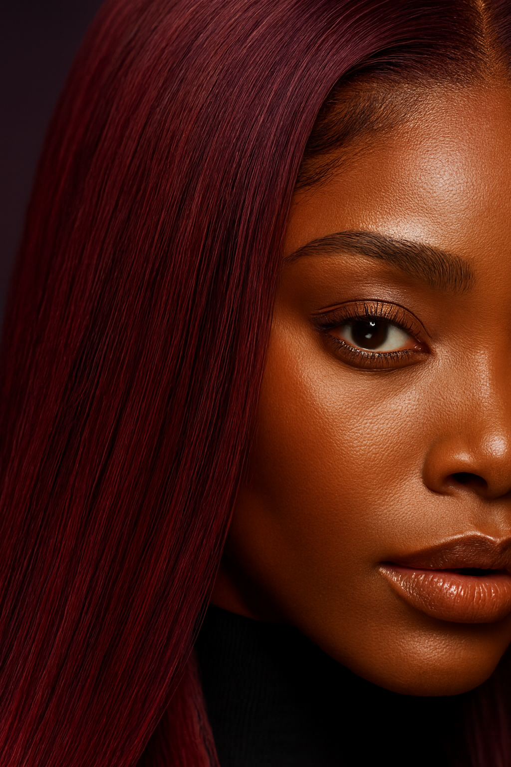 Burgundy Human Hair Wig, 99J Straight HD Lace Front