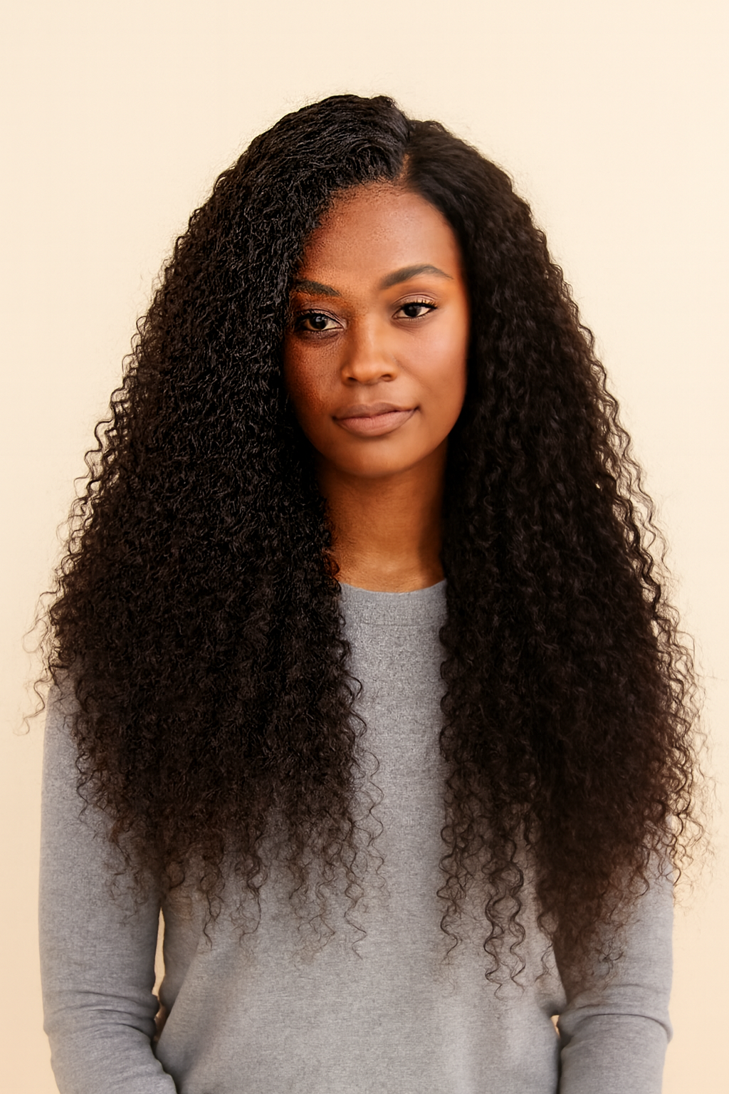 Model wearing the Curly Wig by Hair Labs