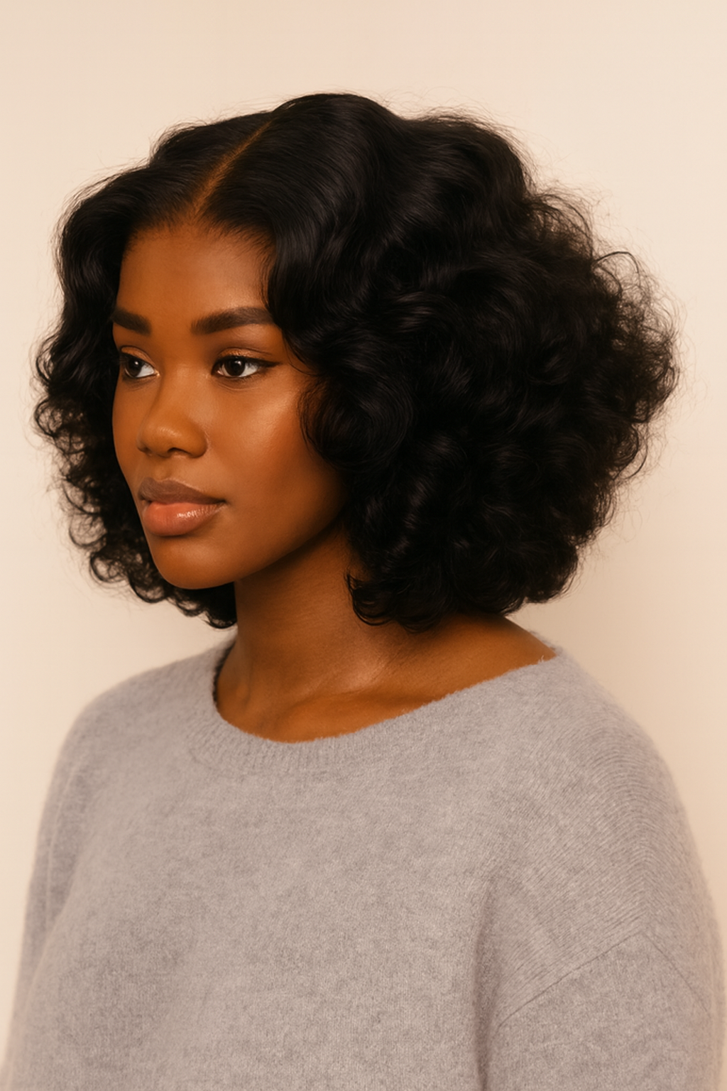 Model wearing the Body Wave Bob Wig by Hair Labs