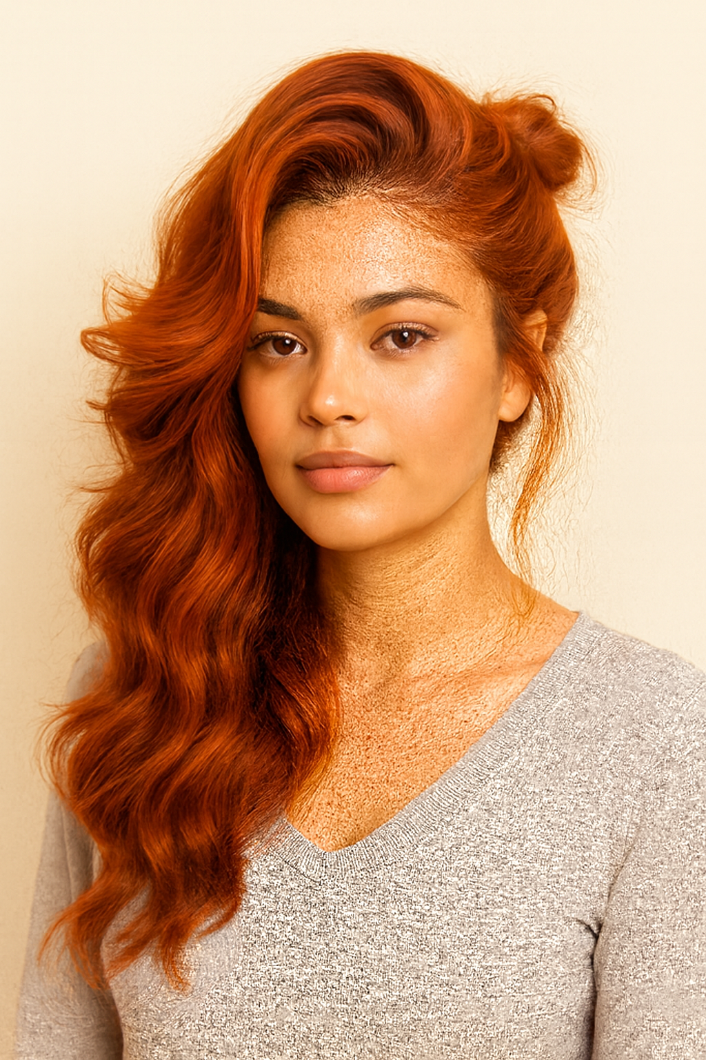 Model wearing the Highlight Body Wave Human Hair Wig by Hair Labs