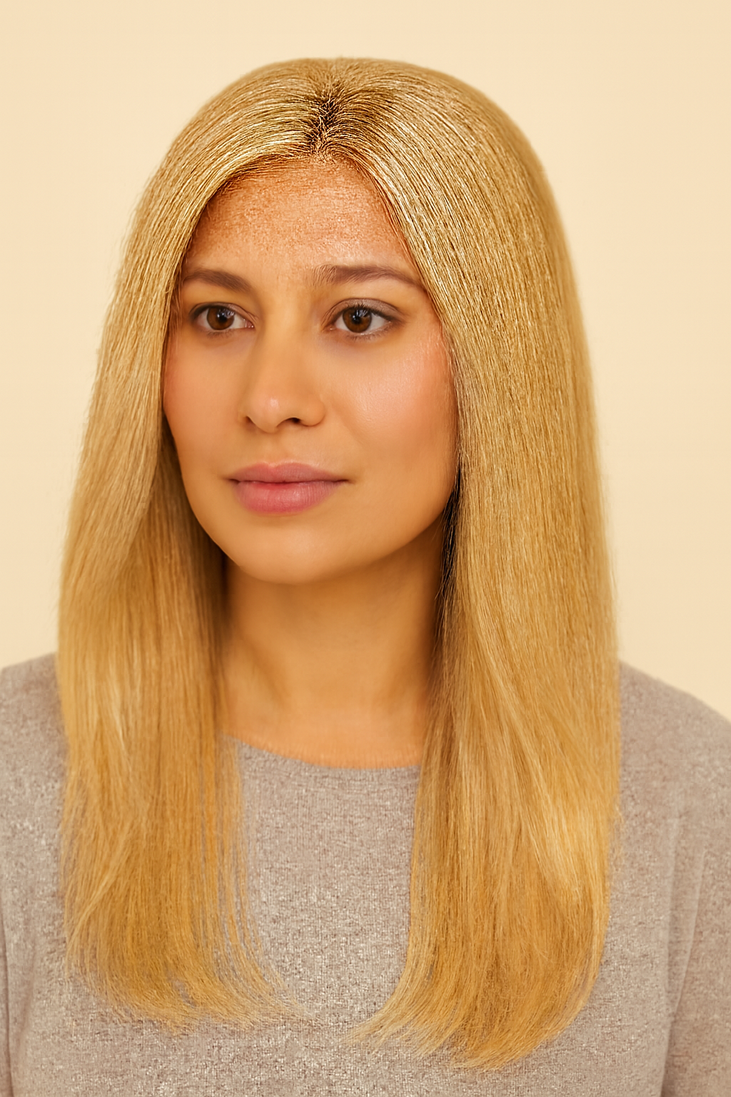 Golden Blonde Silk Top Hair Topper, Human Hair