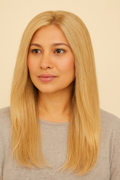 Golden Blonde Silk Top Hair Topper, Human Hair