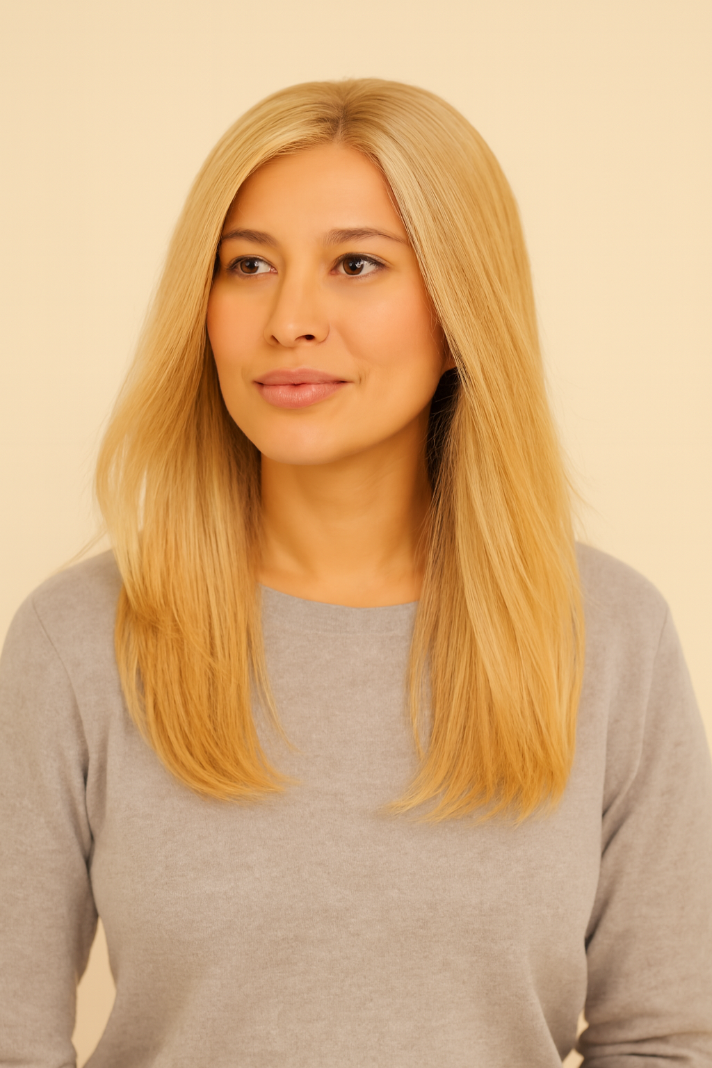 Golden Blonde Silk Top Hair Topper, Human Hair