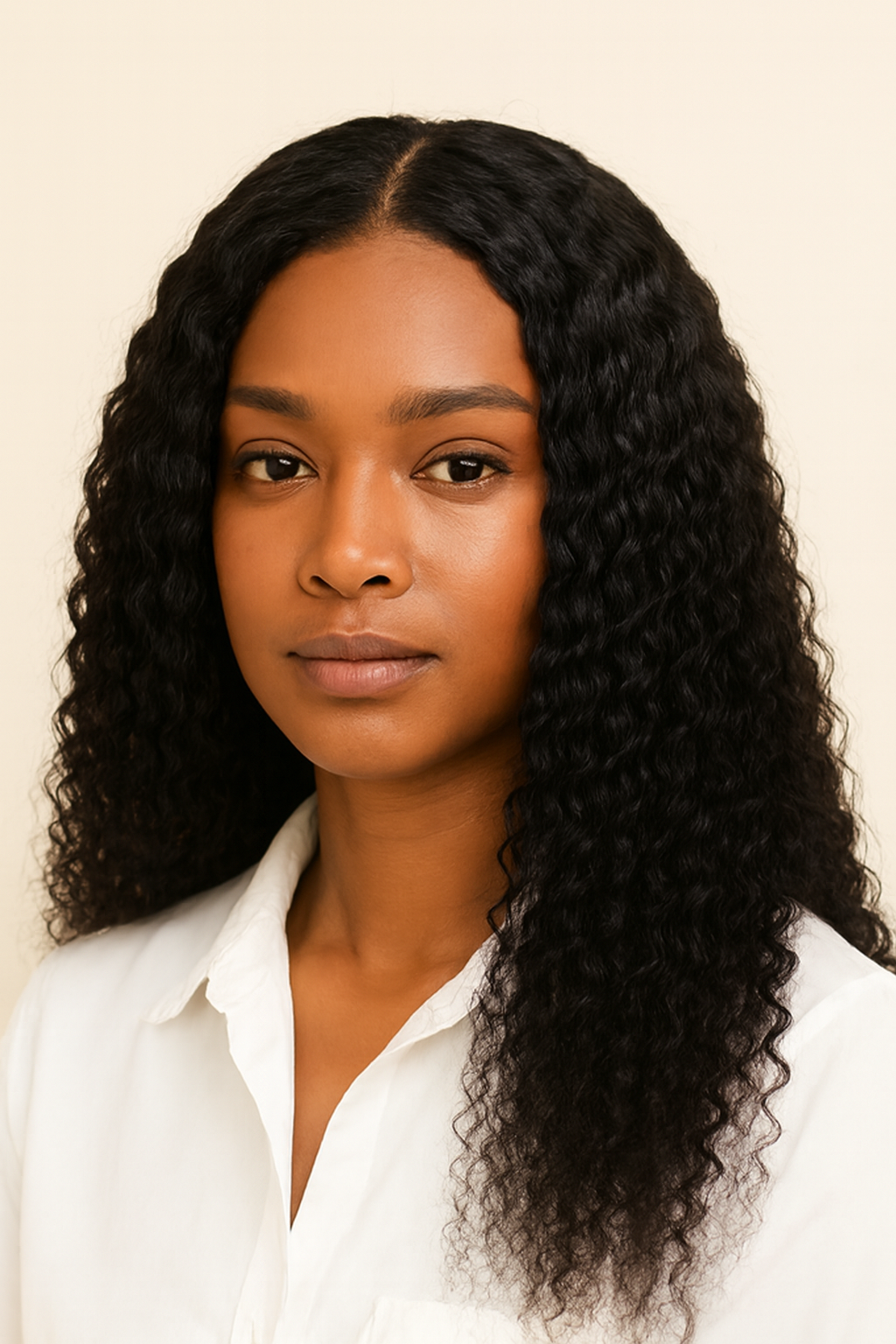 Deep Wave V-Part Wig, Human Hair