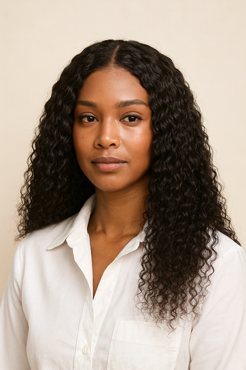 Deep Wave V-Part Wig, Human Hair