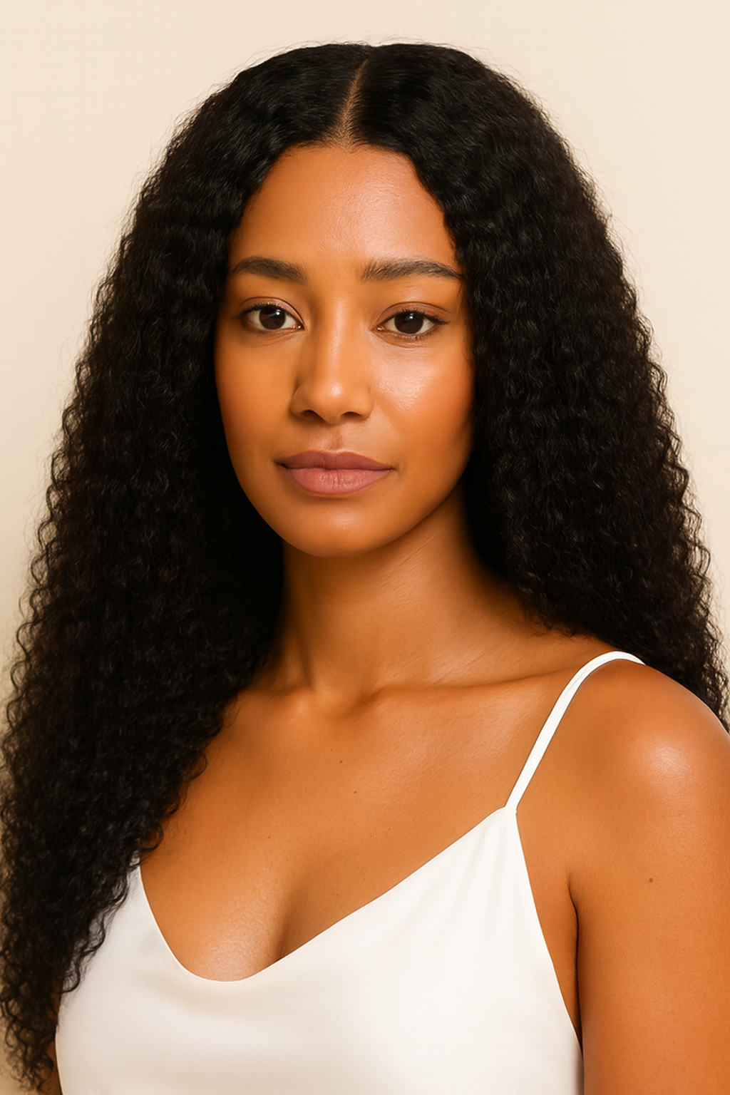 Kinky Curly V-Part Wig, Human Hair