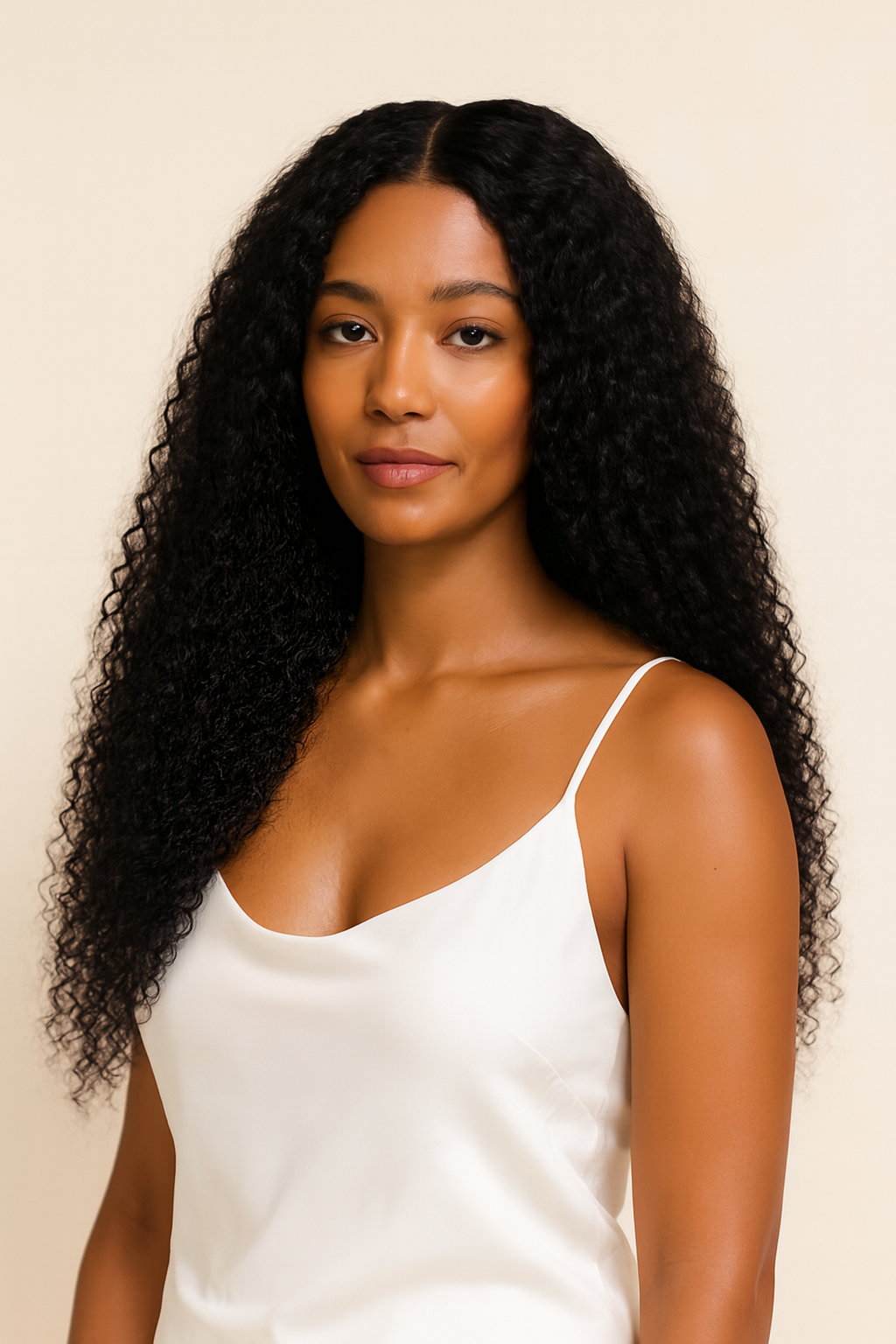 Kinky Curly V-Part Wig, Human Hair