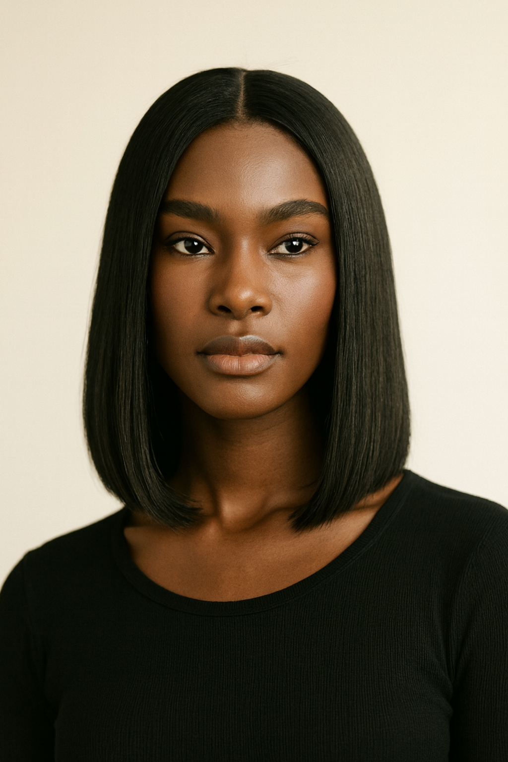 Straight Bob V-Part Wig, Human Hair