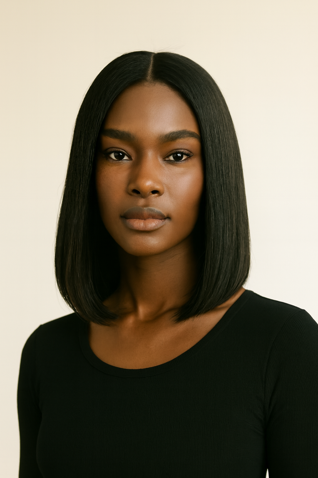 Straight Bob V-Part Wig, Human Hair