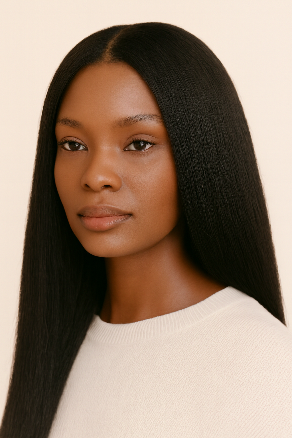 Straight U-Part Wig, Human Hair