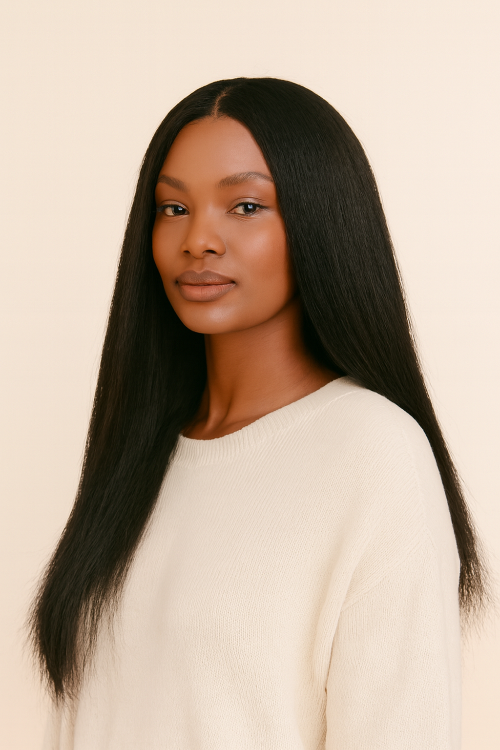 Straight U-Part Wig, Human Hair
