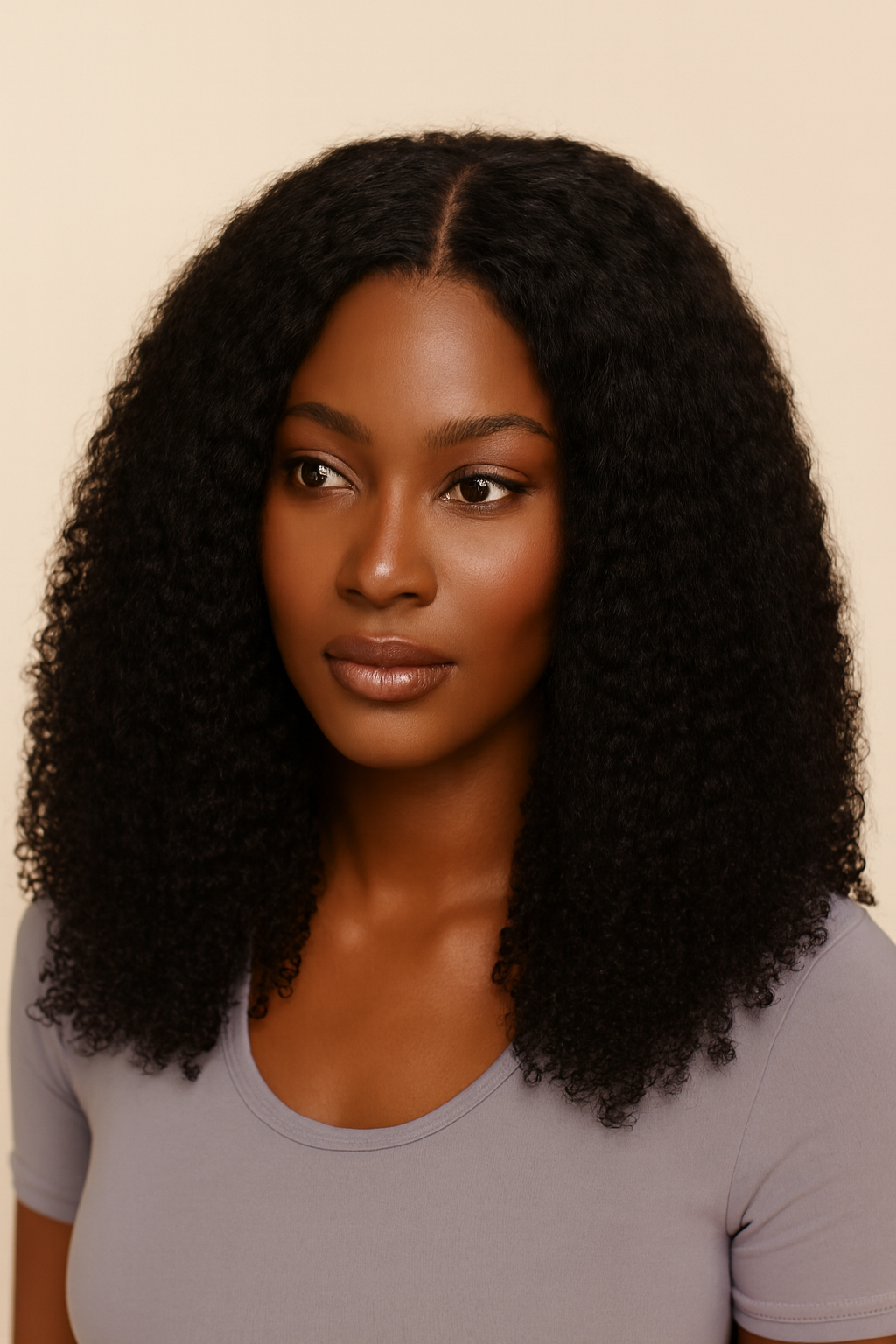 Curly U-Part Wig, Human Hair