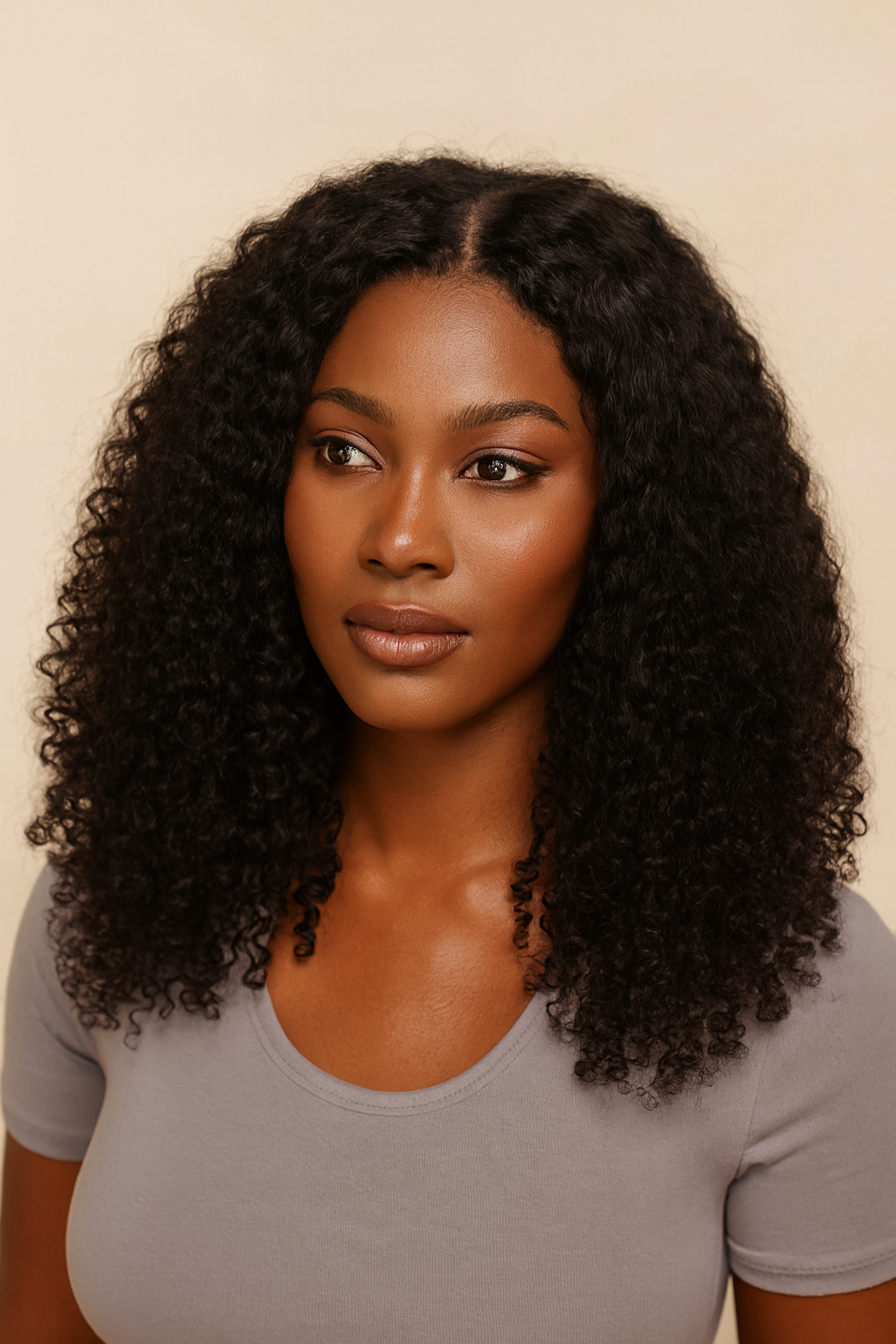 Curly U-Part Wig, Human Hair