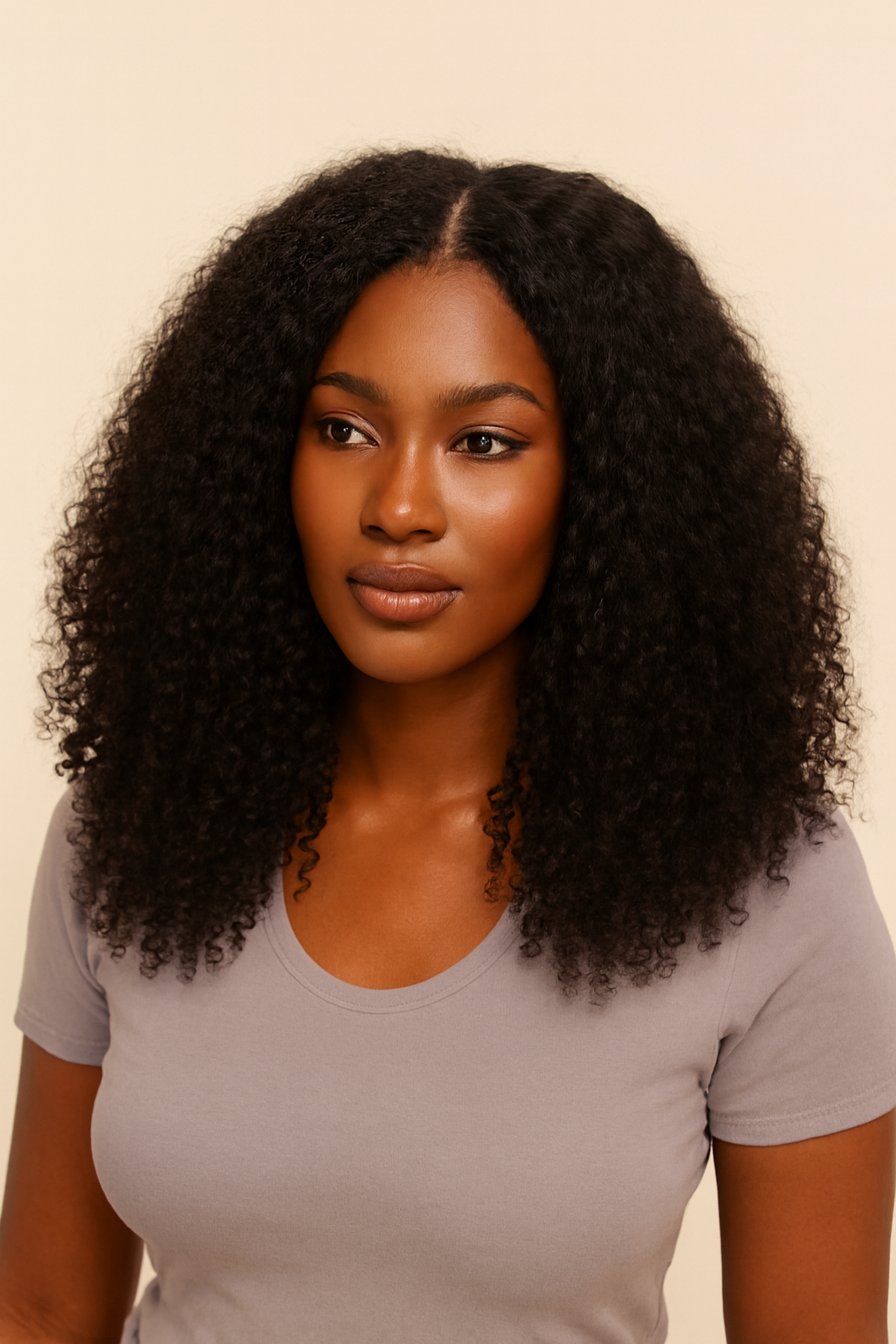 Curly U-Part Wig, Human Hair