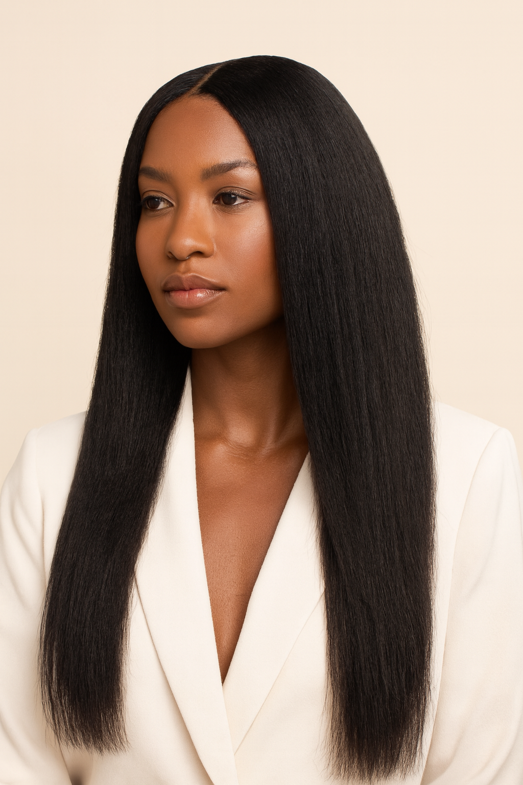 Kinky Straight U-Part Wig, Human Hair