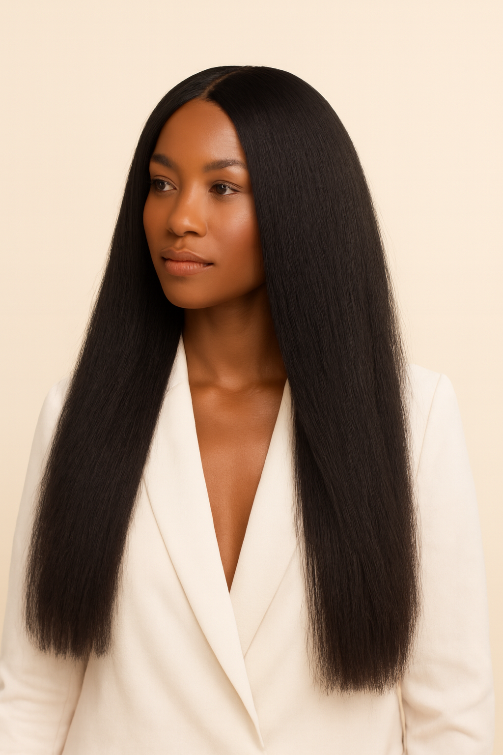 Kinky Straight U-Part Wig, Human Hair