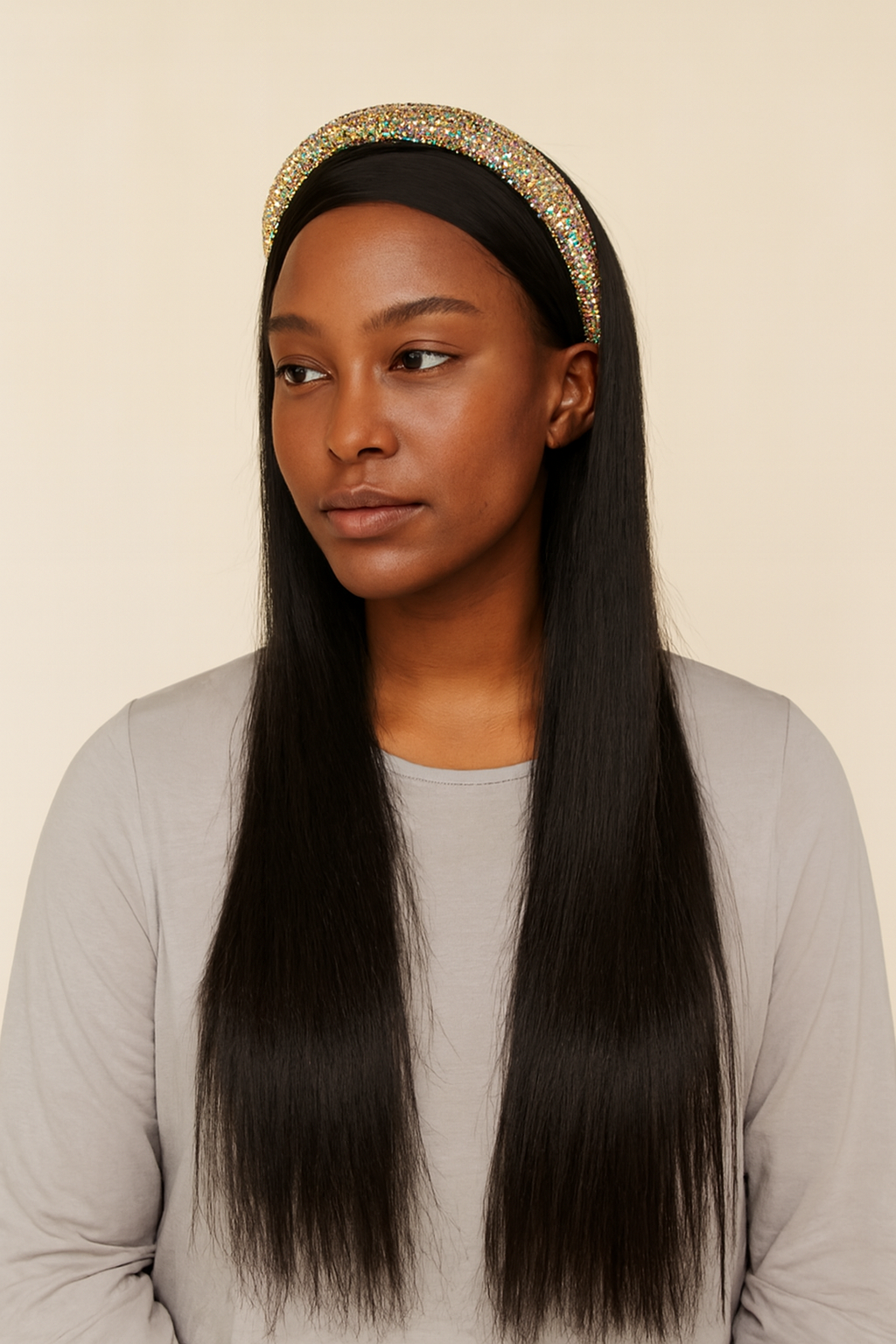 Straight Headband Wig, Human Hair