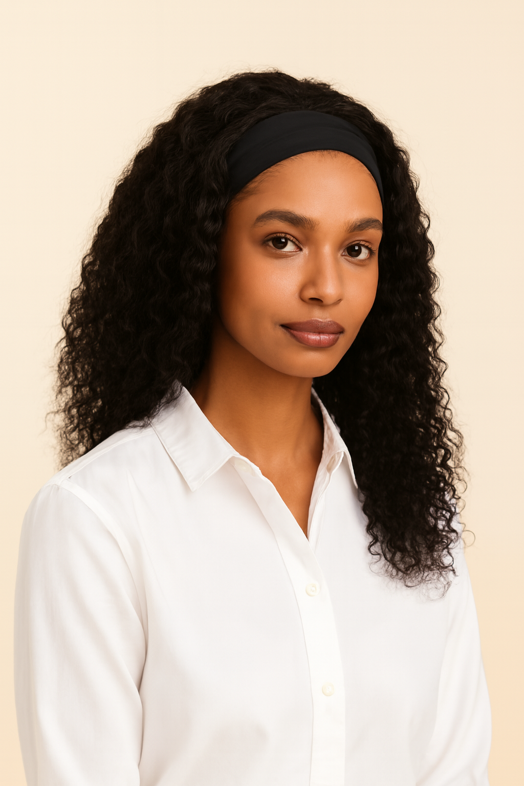 Deep Wave Headband Wig, Human Hair