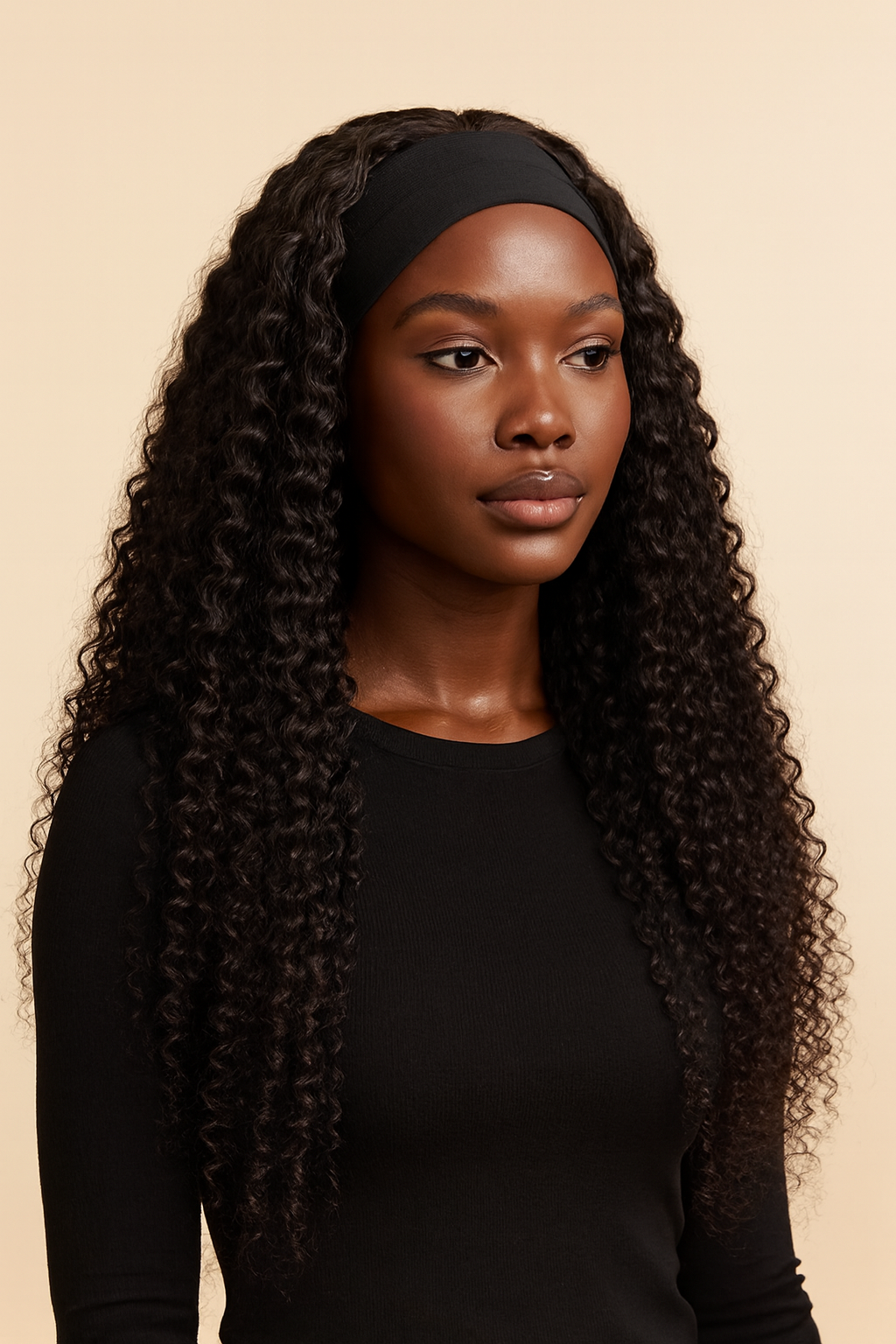 Water Wave Headband Wig, Human Hair