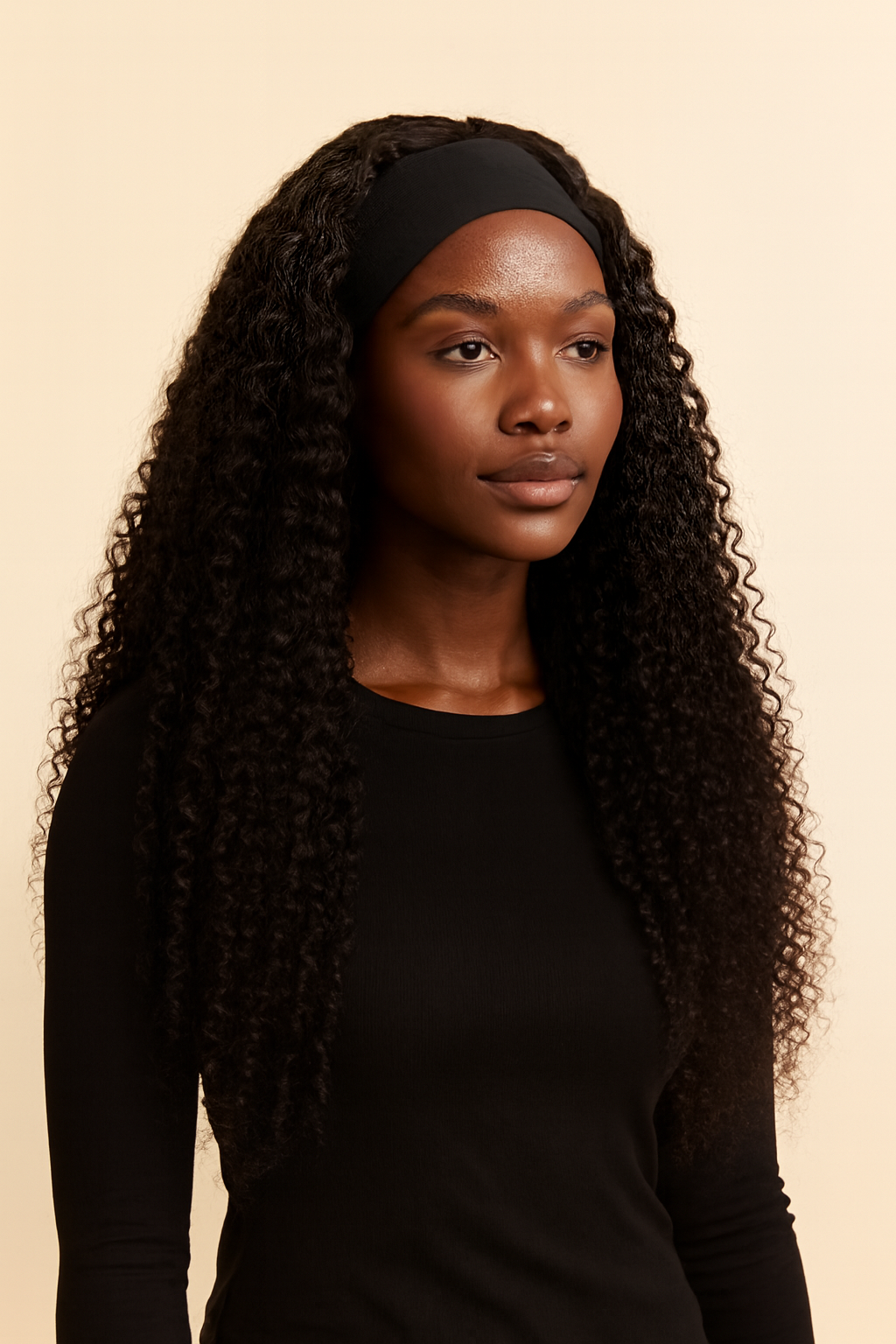 Water Wave Headband Wig, Human Hair