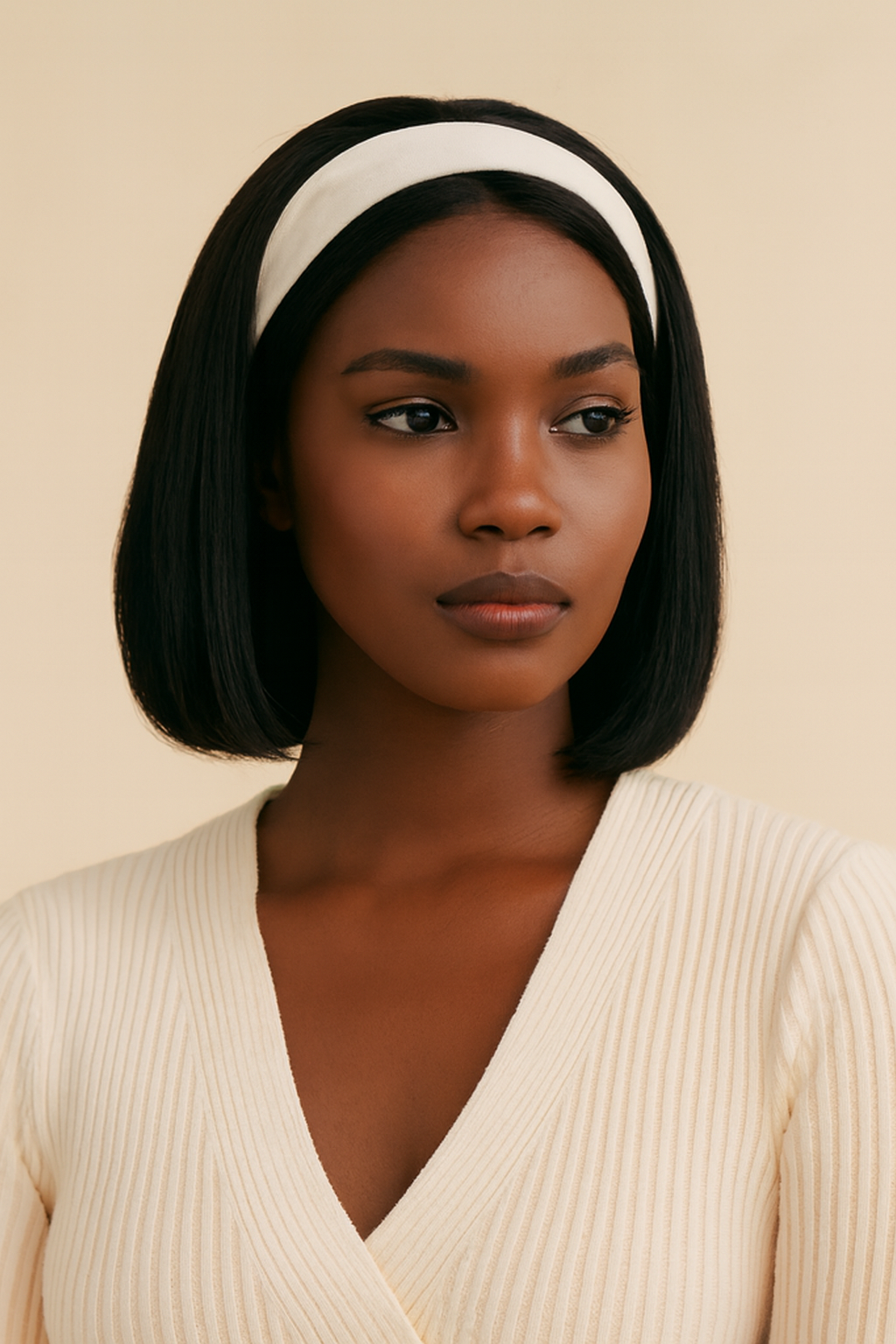 Straight Bob Headband Wig, Human Hair