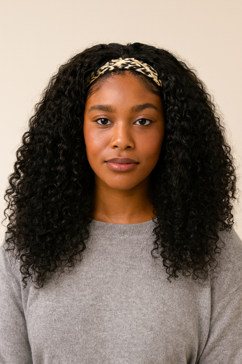 Curly Bob Headband Wig, Human Hair