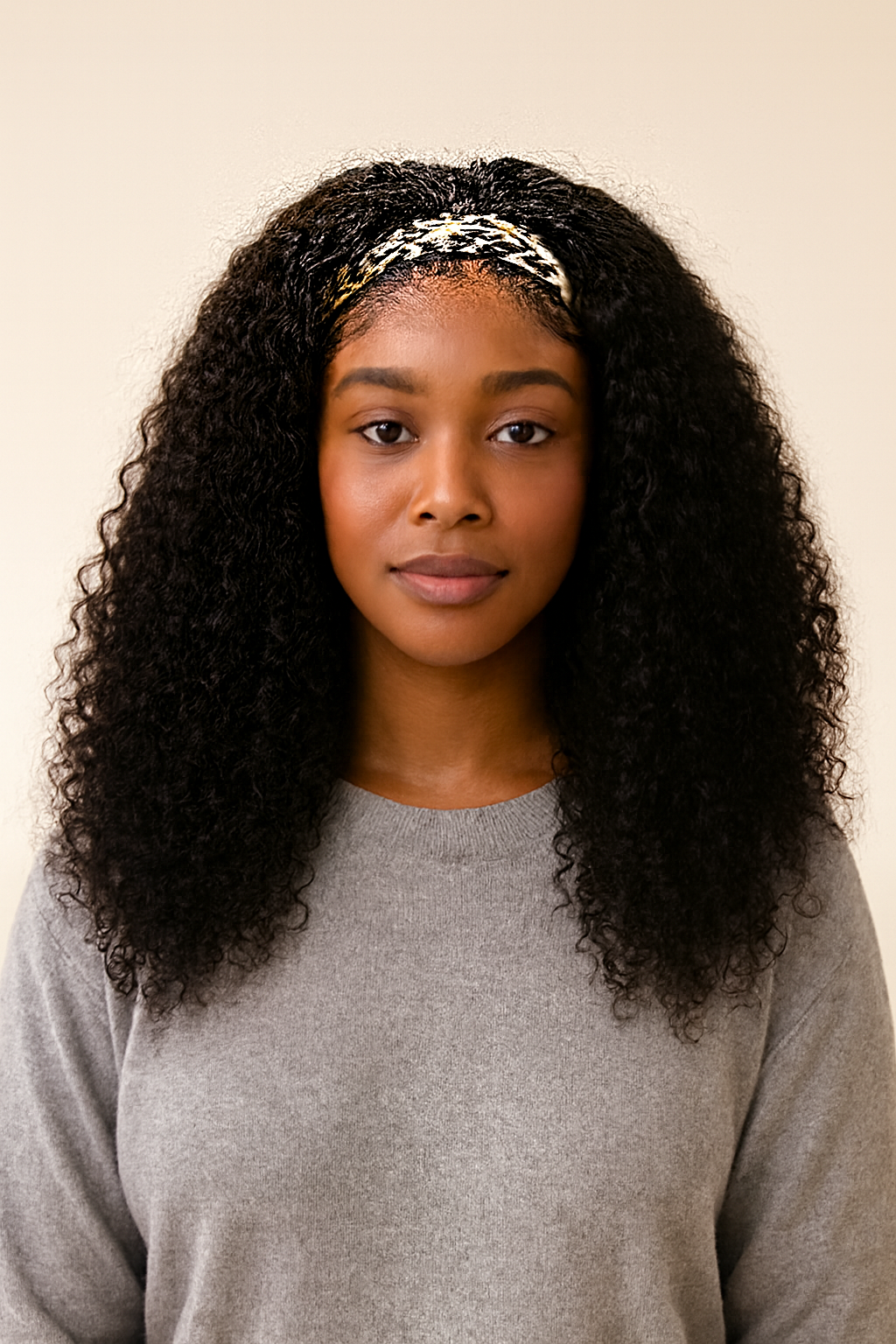 Curly Bob Headband Wig, Human Hair