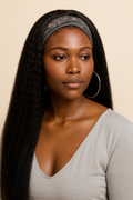 Kinky Straight Headband Wig, Human Hair