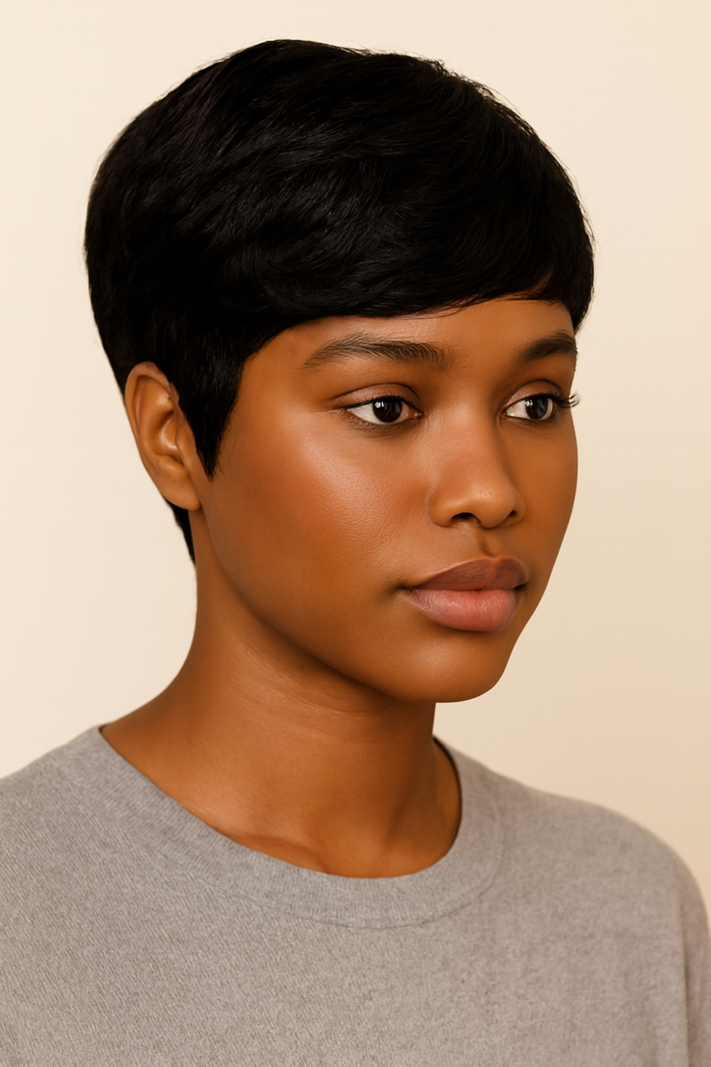 Straight Pixie Cut Wig, Human Hair
