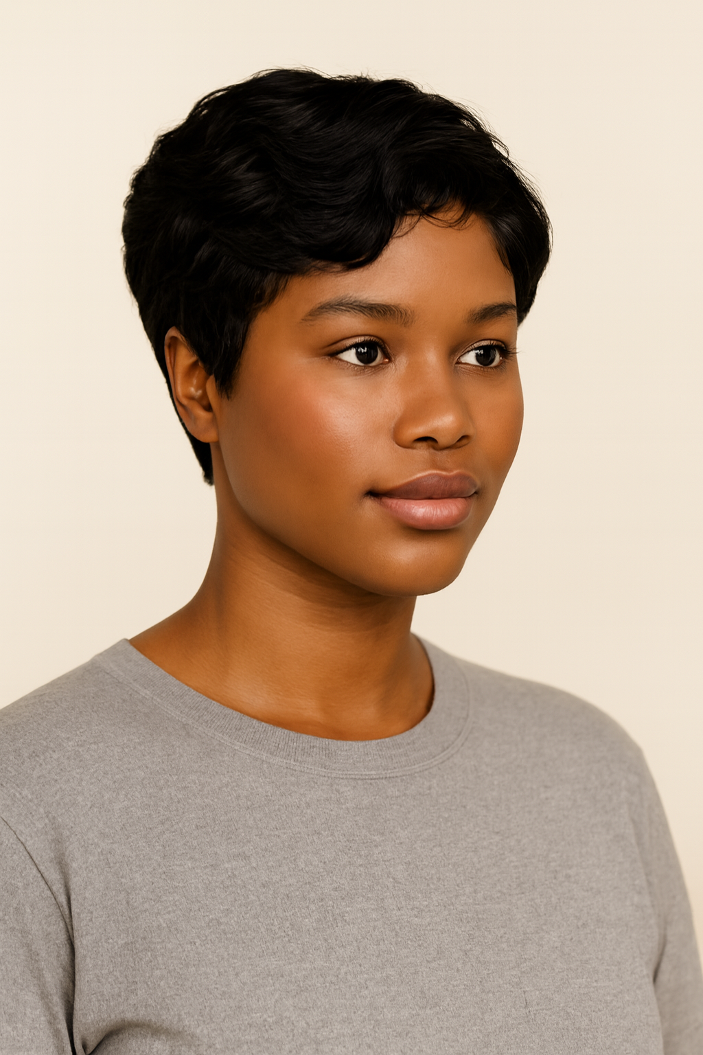 Straight Pixie Cut Wig, Human Hair