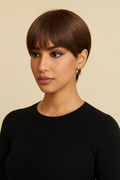 Brown Pixie Cut Wig, Human Hair