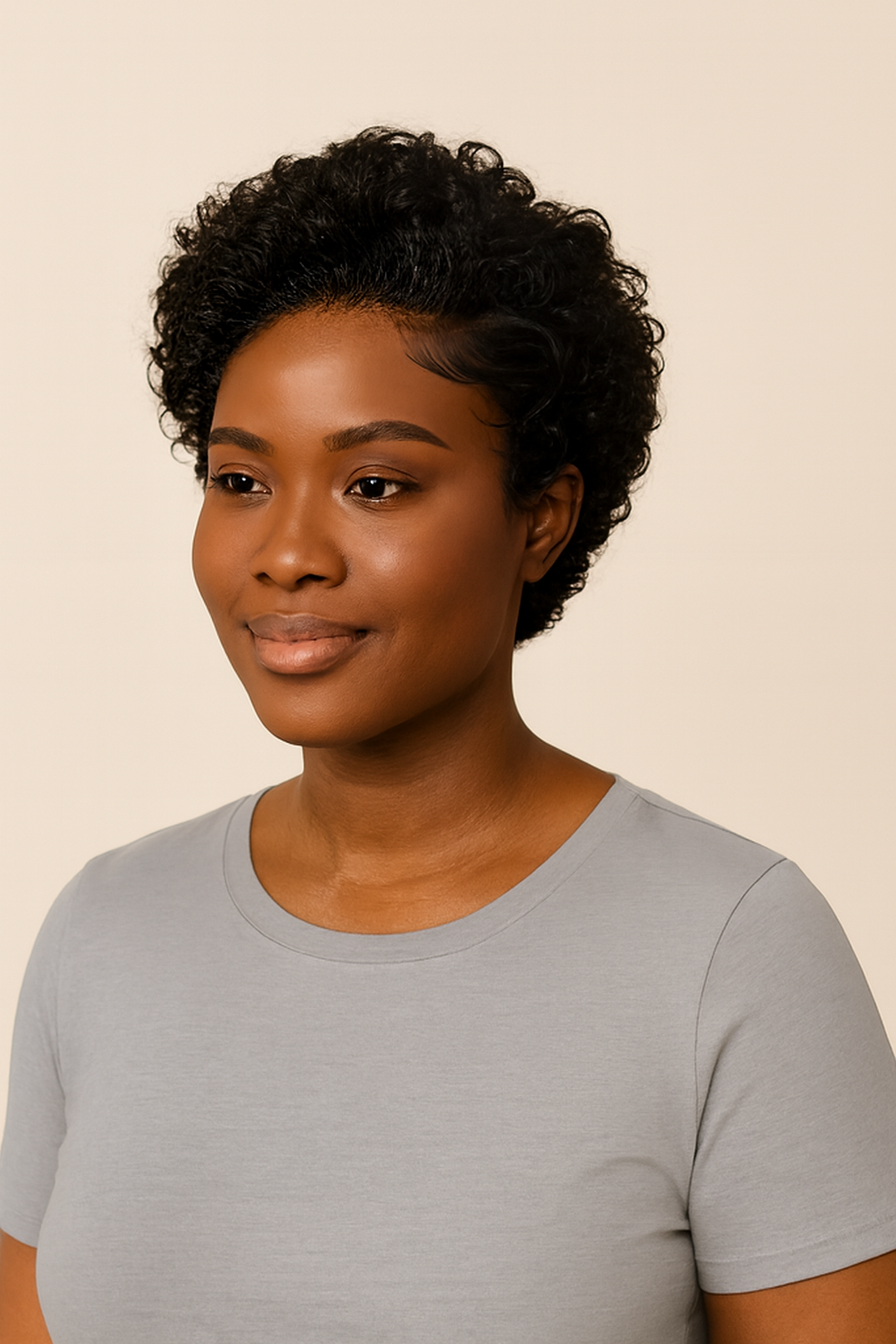 Tapered Afro Pixie Wig, Human Hair