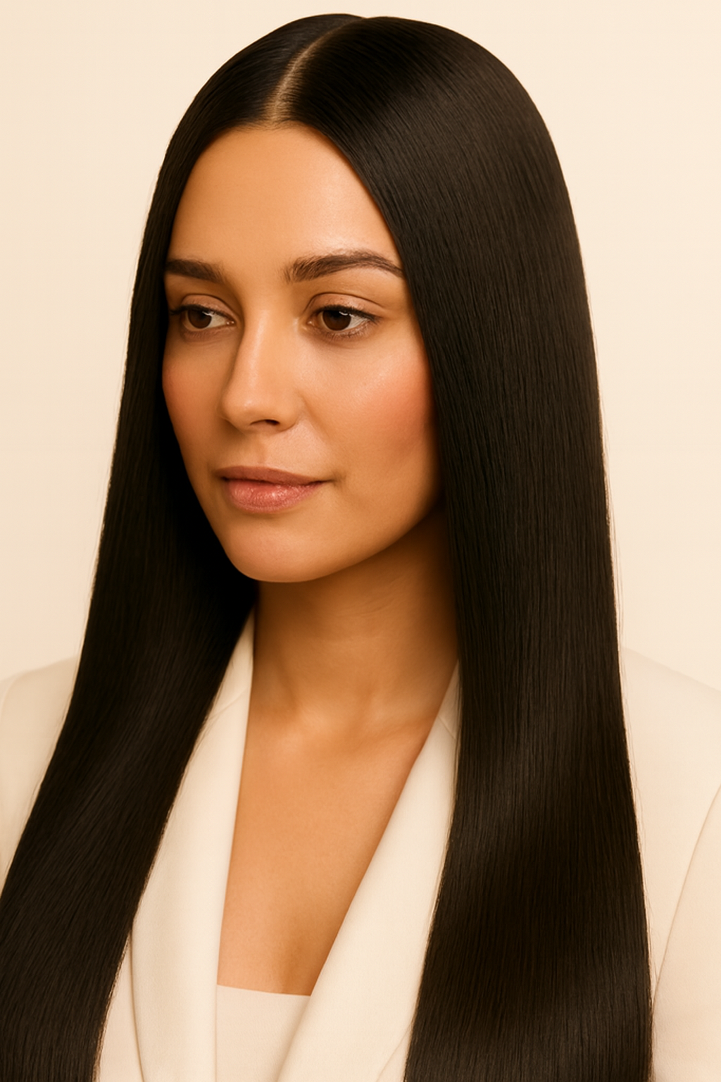 Monofilament Top Straight Wig, Human Hair