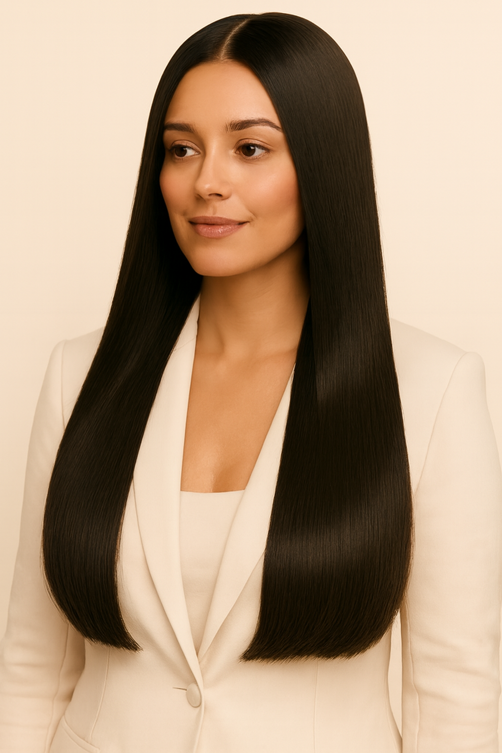Monofilament Top Straight Wig, Human Hair