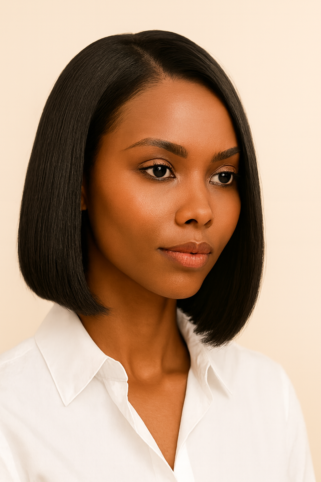 Low Density Straight Wig, Human Hair