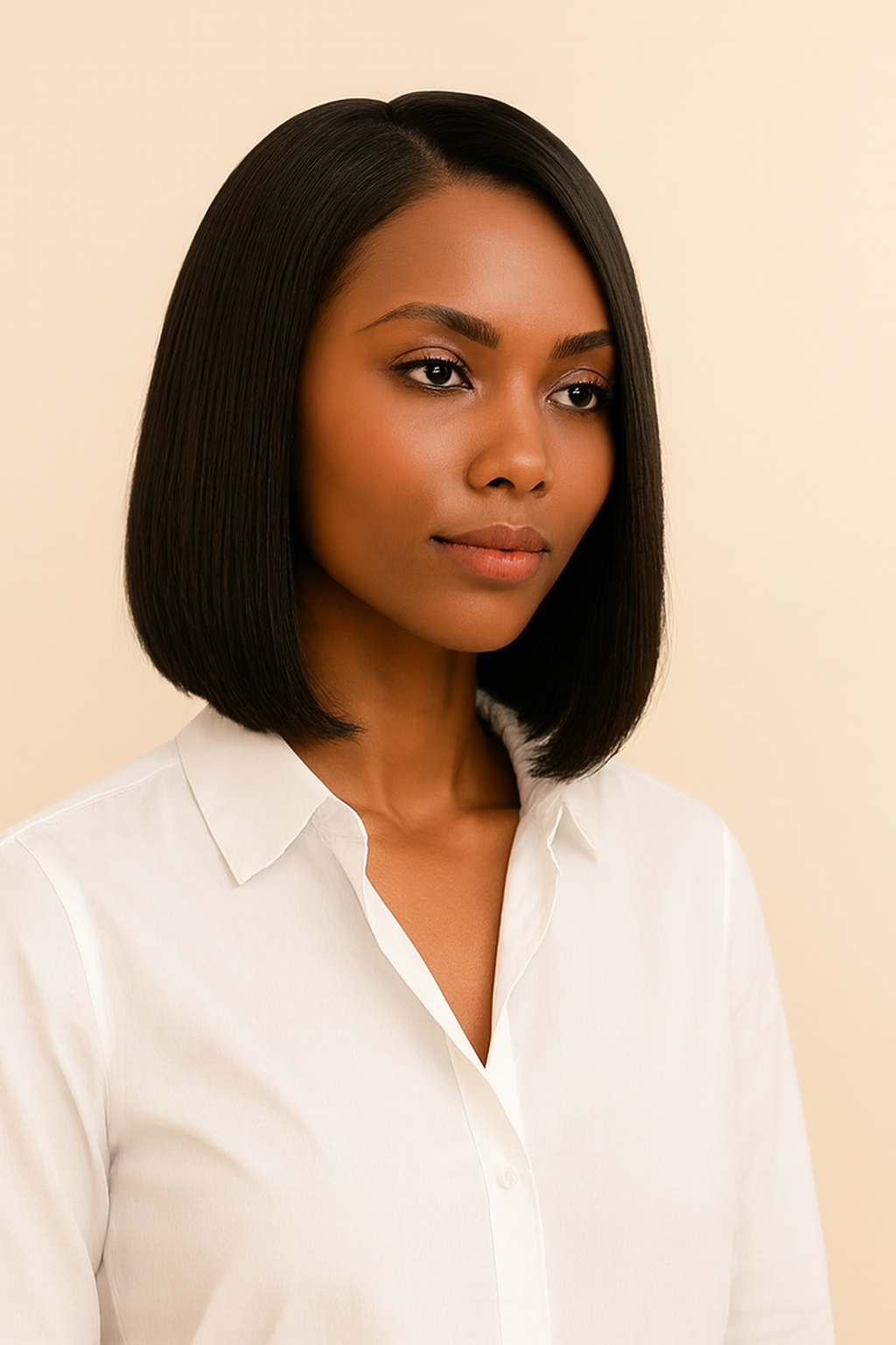 Low Density Straight Wig, Human Hair