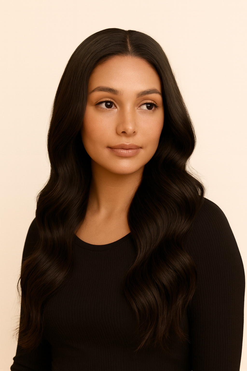 Monofilament Top Wavy Wig, Human Hair