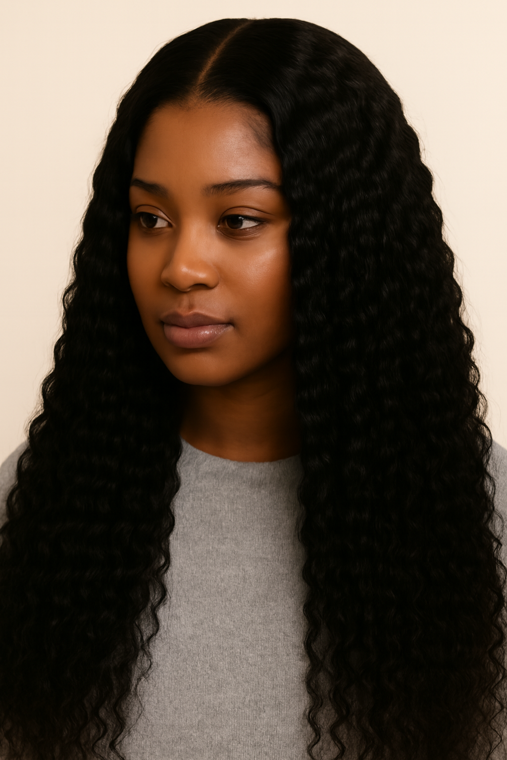 Low Density Curly Wig, Human Hair