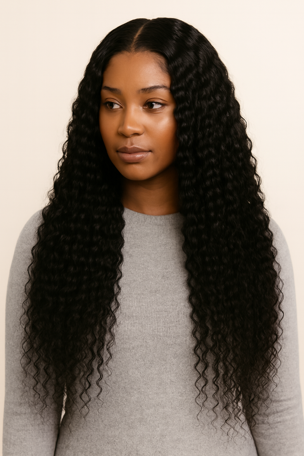 Low Density Curly Wig, Human Hair