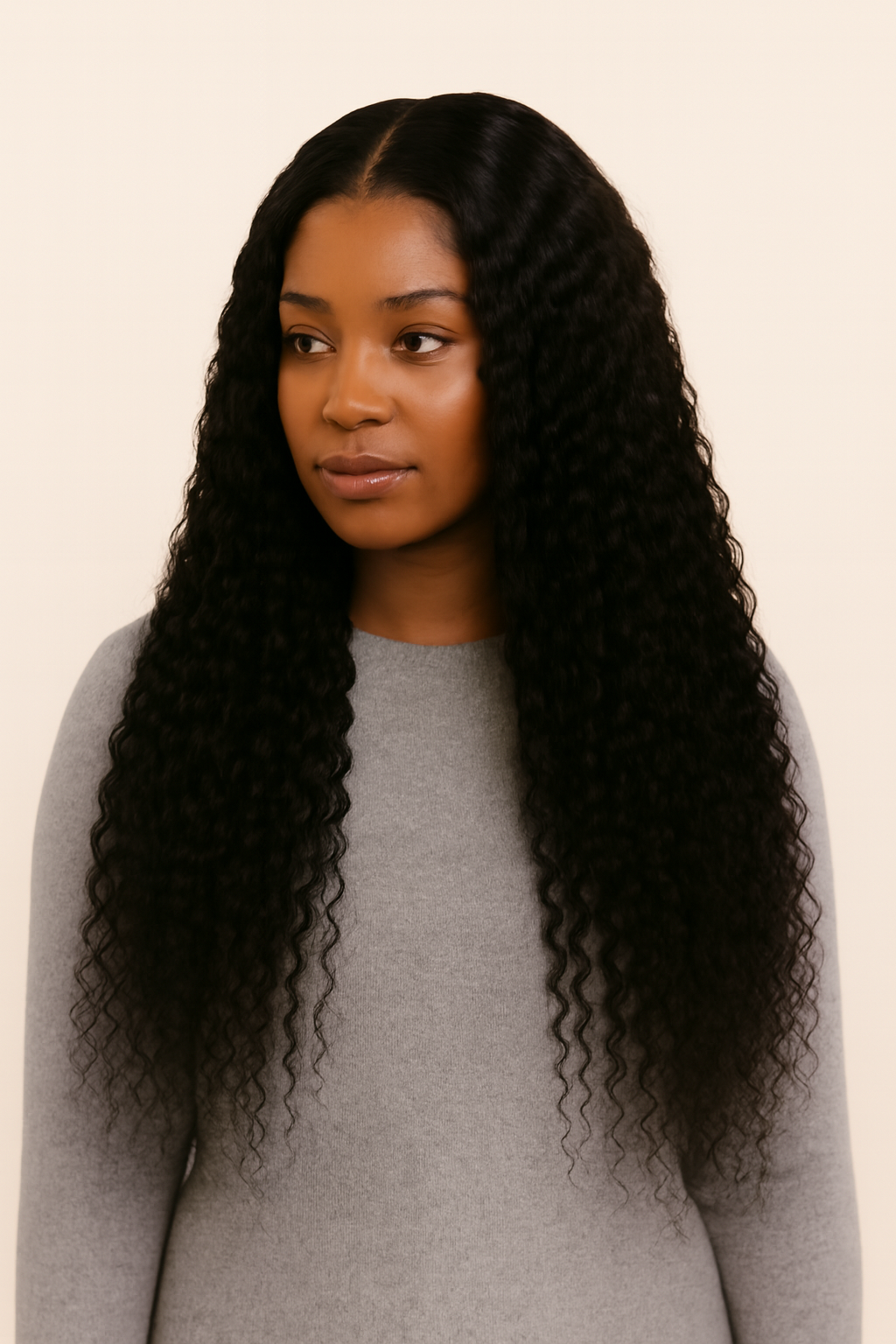 Low Density Curly Wig, Human Hair