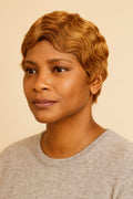 Auburn Pixie Cut Wig, Honey Auburn, front view