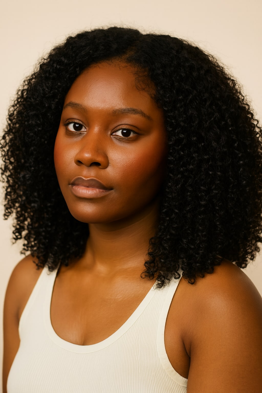 Jerry Curl Half Wig, Natural Black, hairline and texture close-up