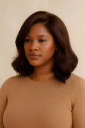 Chocolate Brown Body Wave Bob Wig, Chocolate Brown, front view