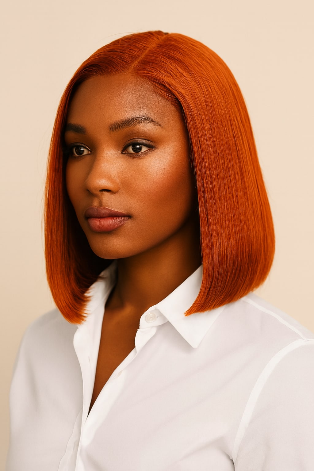 Ginger Bob Wig, Ginger Copper, front view