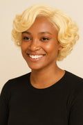Platinum Blonde Pixie Wig, Platinum Blonde 613, front view