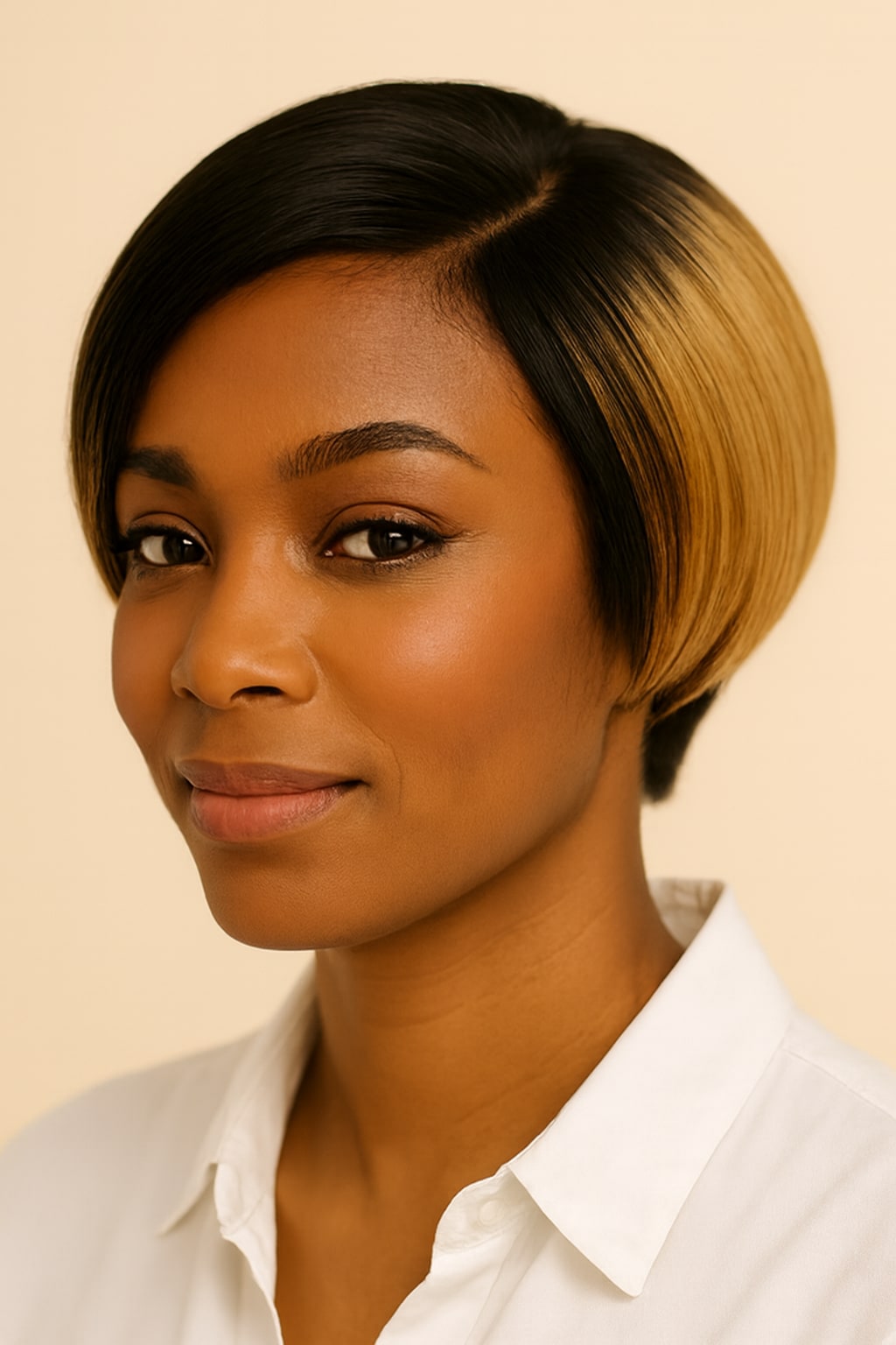 Ombre Honey Blonde Pixie Cut Wig with Dark Roots, Ombre Honey Blonde 1B/27, hairline and texture close-up